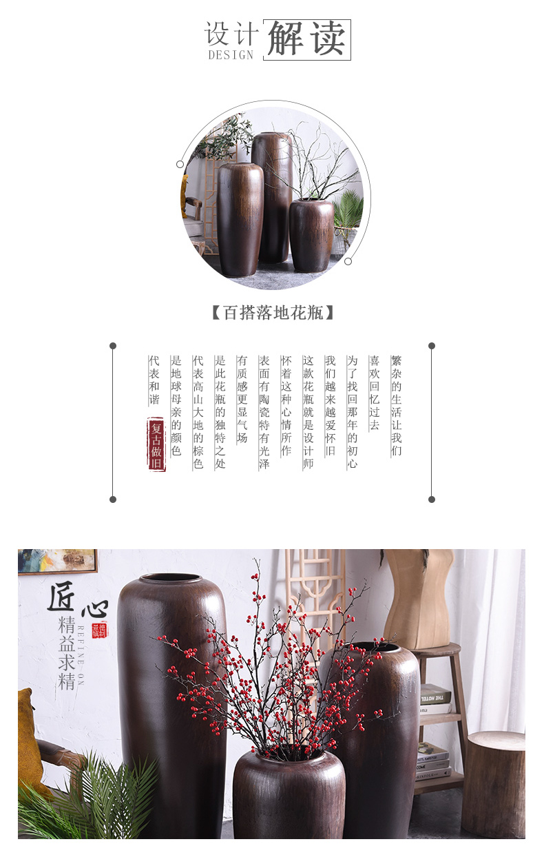 Restore ancient ways do old clay ceramic vase furnishing articles sitting room porch dried flower arranging flowers Chinese TV ark hotel big porcelain