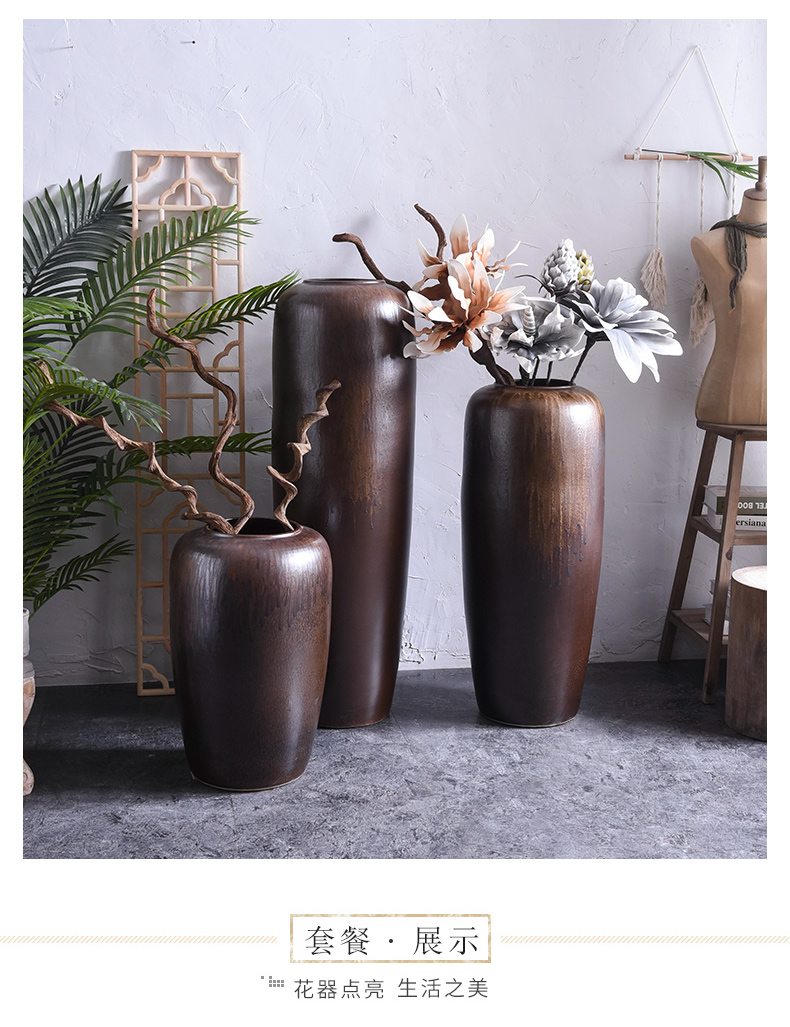Restore ancient ways do old clay ceramic vase furnishing articles sitting room porch dried flower arranging flowers Chinese TV ark hotel big porcelain
