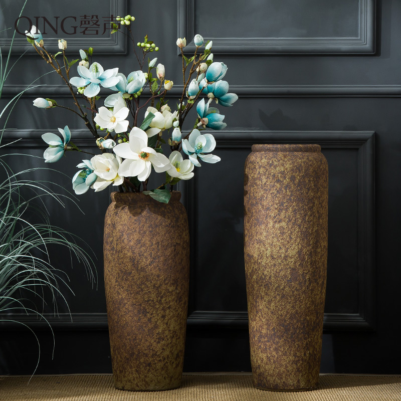 Landing a large vase Chinese style restoring ancient ways is dried flower arranging flowers vases sitting room hotel ceramic furnishing articles do old pottery by hand