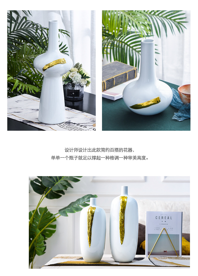 The Nordic ceramic vases, contracted and I home sitting room adornment ornament table dry flower arranging flowers is placed flowers