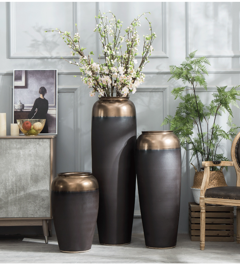 Large vases, I and contracted Nordic European ikebana furnishing articles villa living room window of jingdezhen ceramic flowers