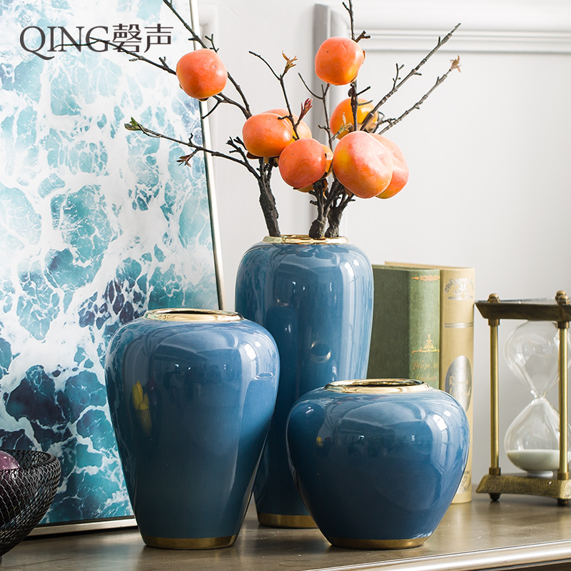 European vase modern simulation flower arranging furnishing articles contracted sitting room porch TV ark, household ceramic jewelry dried flowers