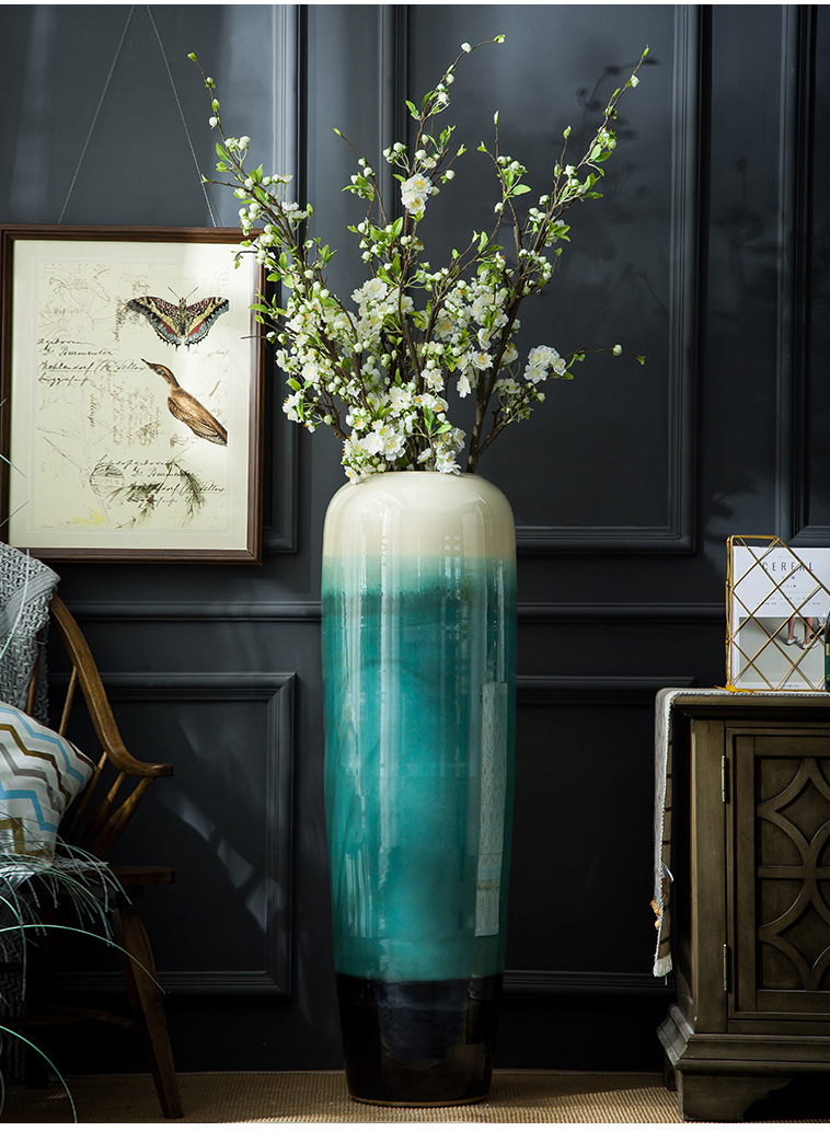 Jingdezhen ceramic vase furnishing articles sitting room decoration to the hotel TV ark, contracted and I porcelain of dried flower arranging flowers fall to the ground
