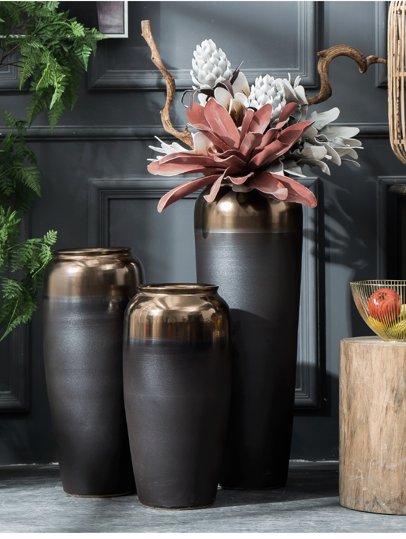 Large vases, I and contracted Nordic European ikebana furnishing articles villa living room window of jingdezhen ceramic flowers