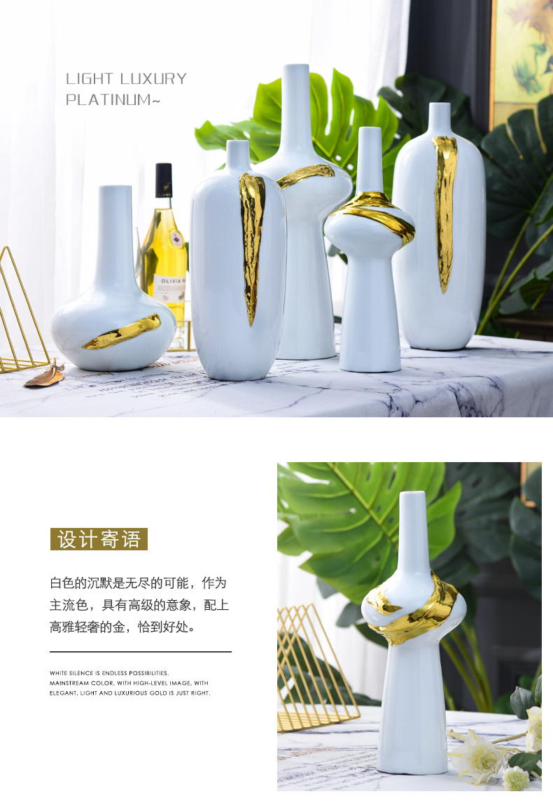 The Nordic ceramic vases, contracted and I home sitting room adornment ornament table dry flower arranging flowers is placed flowers