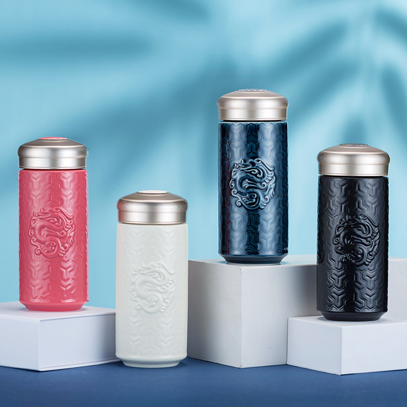 British ENO negative ion ceramic cup high-grade teacup with filter screen to nourishing healthy men and women's water cup double anti-scalding