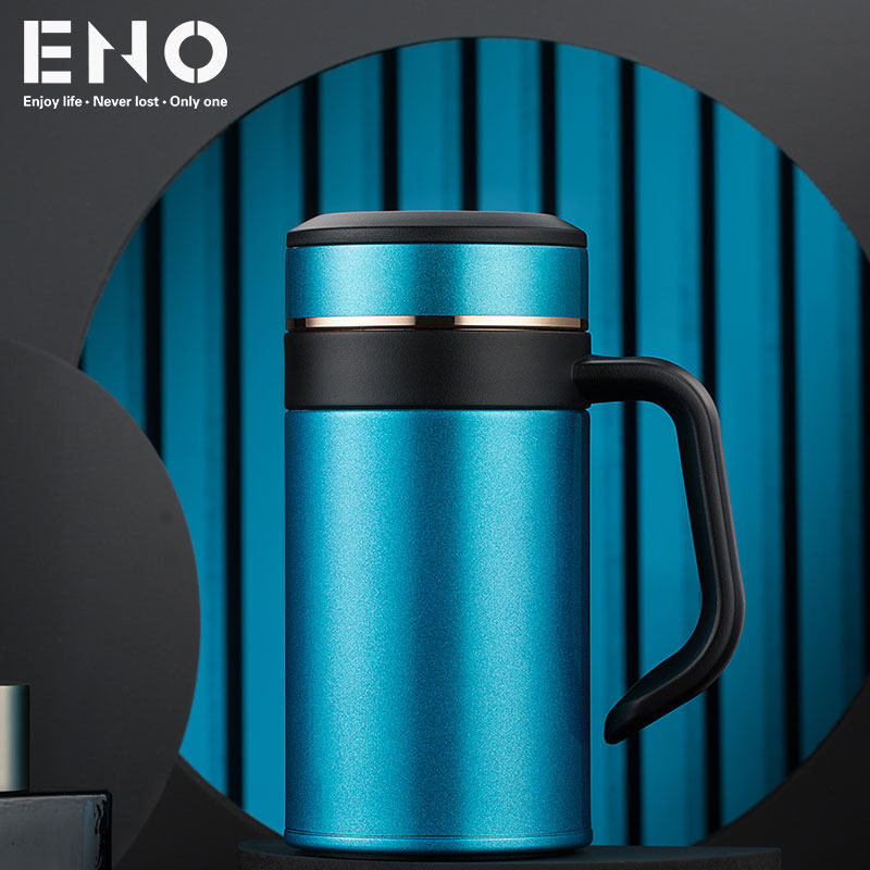 UK ENO upscale insulation cup men 316 stainless steel office water cup with handle tea water separation tea cup