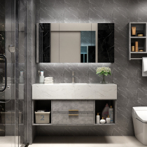 Marble countertop bathroom light luxury bathroom cabinet combination sink wash basin toilet toilet wash basin