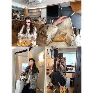 aaaaxbbb 错落时区 羊毛小香风外套两色定制面料宽松圆领上衣女秋