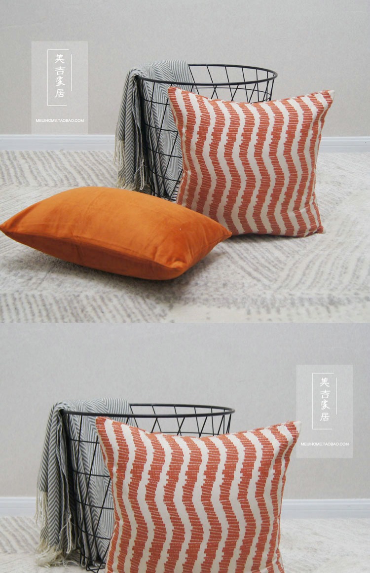 Gối màu cam Bắc Âu ins net màu đỏ hiện đại tối giản sofa mẫu phòng gối đệm đệm gối gối thắt lưng - Trở lại đệm / Bolsters gối sofa