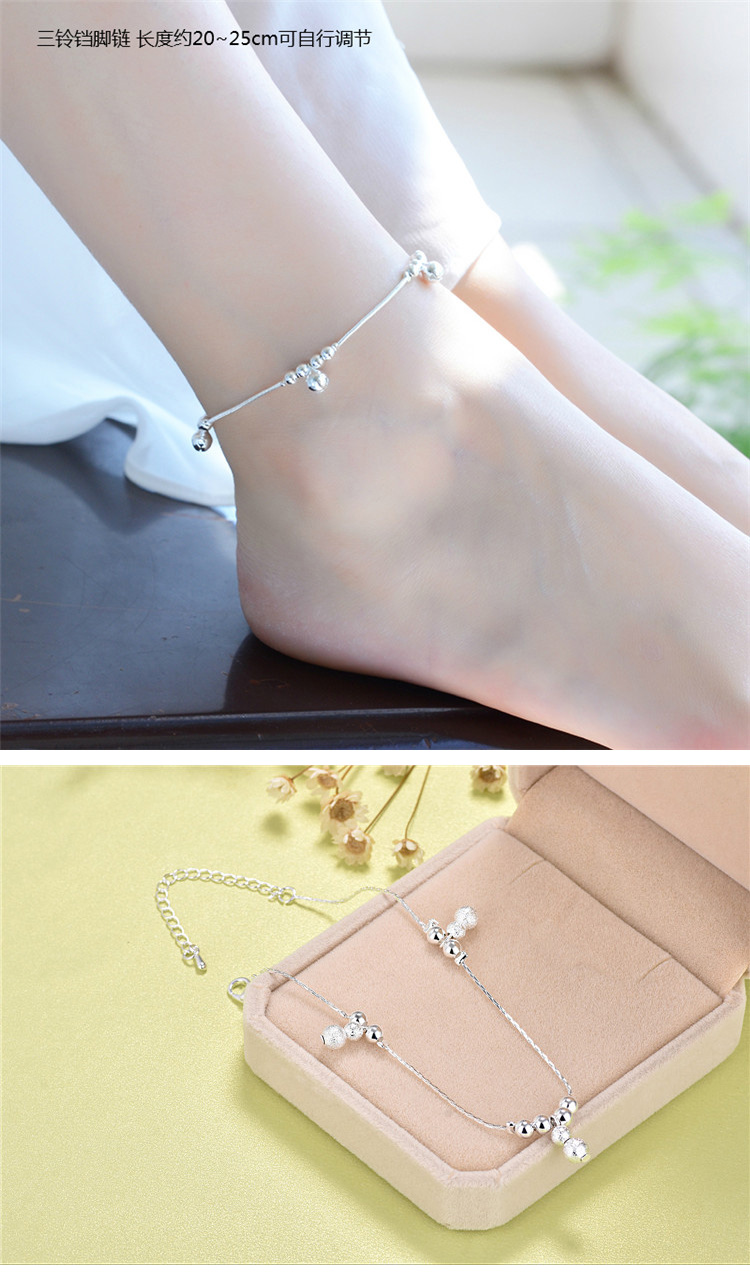 Vòng chân nữ phiên bản tiếng Nhật và tiếng Hàn của chuông đơn giản Sinh viên Hàn Quốc cá tính thời trang retro đôi chân mới trang sức mới lắc chân nữ inox