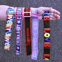 Girls catwalk performance colorful bracelets students colorful T stage performance streamers boys bracelets with hip-hop clothing accessories