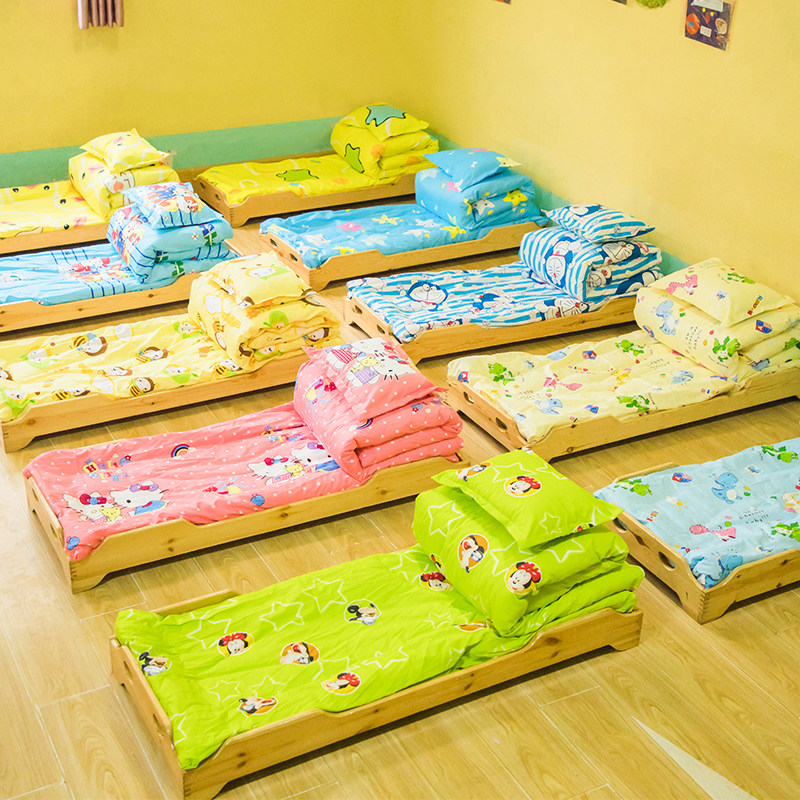 Kindergarten quilt Three-piece cotton children's quilt Six-piece core baby lunch break into the garden bed products can be removed and washed