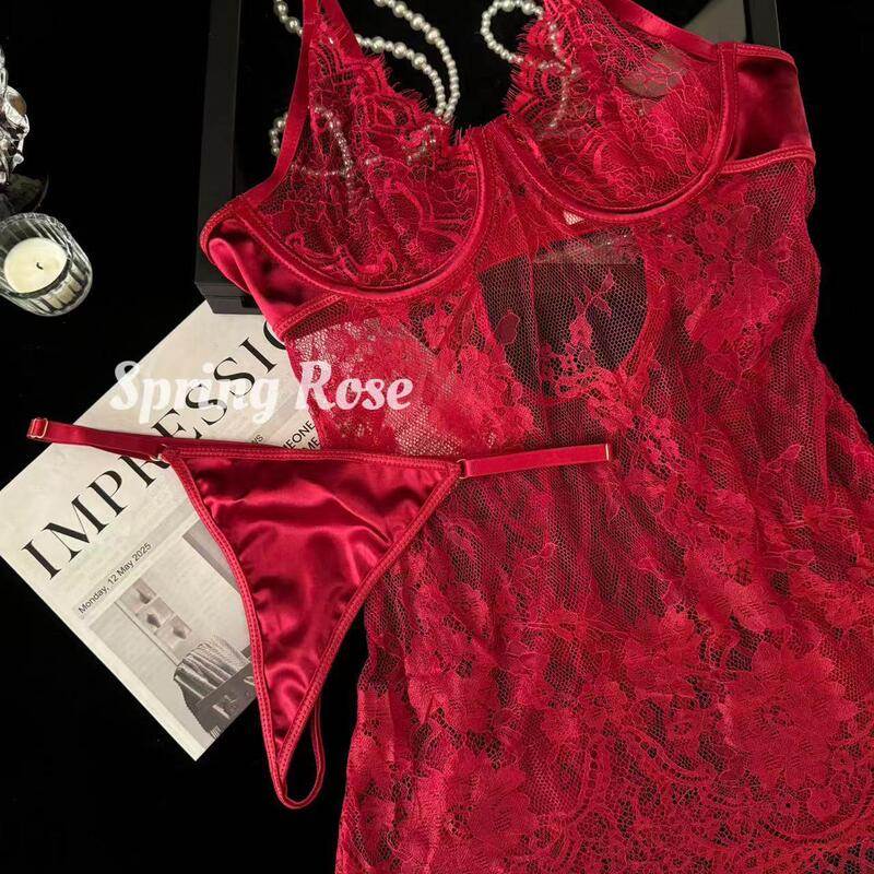 【Berlin Night】 Stunning! Emerald Eyelash Lace Sexy Sheer Camisole Dress, Bridal Nightgown, Private Collection