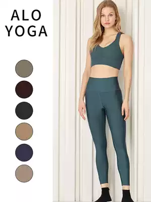 Alo Yoga nude Yoga pants women spring and summer high waist lifting hip tight legging nine points thin fitness pants