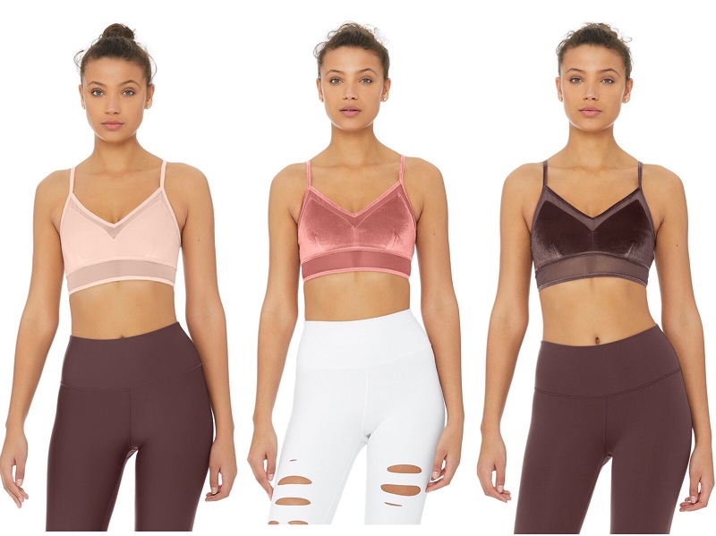 Alo Yoga Velvet Underwireless thin Sports Yoga Underwear (no chest pad)Light strength Luxe Bra