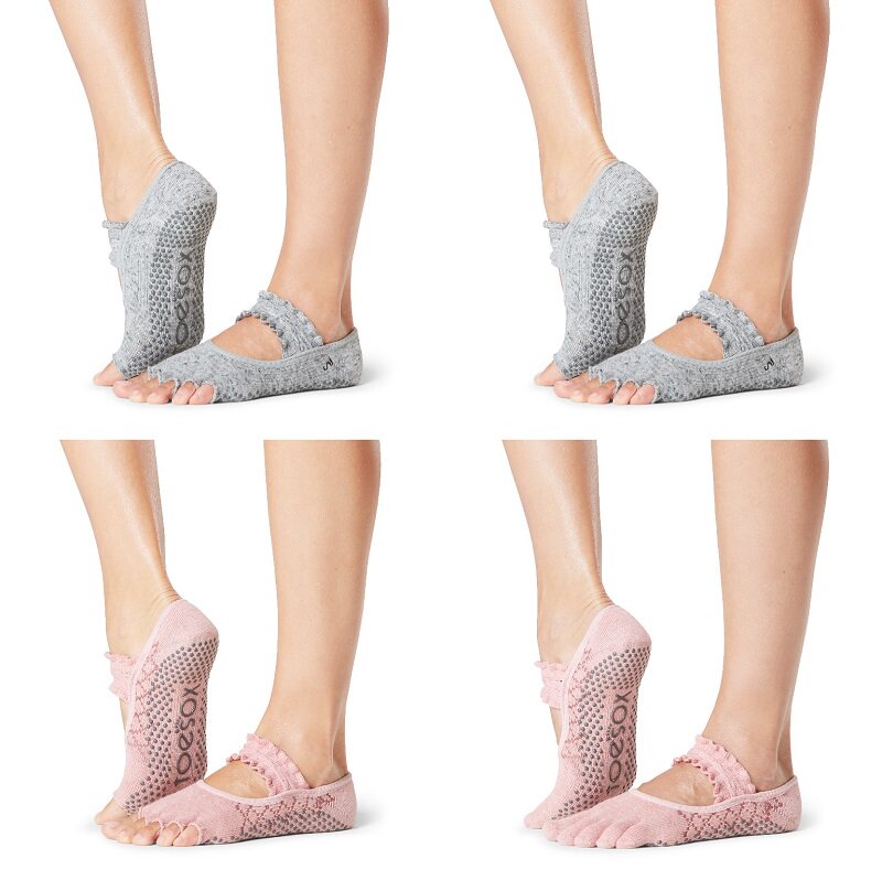 Toesox Fall/Winter 2020 Five Finger Socks Professional Yoga Dance Socks Pilates Non-Slip Women's Socks
