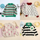 Ретро зимний детский свитер подходит для мужчин и женщин, круглый воротник, детская одежда