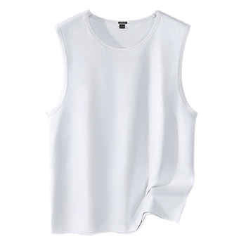 Gv zhenweis white sports vest men summer pure cotton sleeveless t-shirt men loose ice silk vest men b