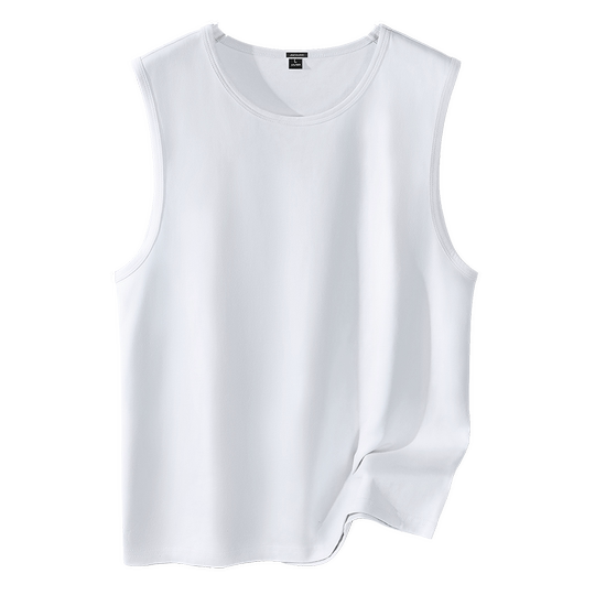 GV Zhenweis white sports vest men summer pure cotton sleeveless T-shirt men loose ice silk vest men B