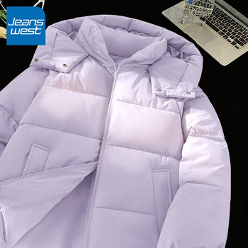 Kyv jeanswest cotton jacket for women autumn and winter 2025 new thickened cotton jacket and velvet jacket hooded bread jacket Kyv jeanswest cotton jacket for women autumn and winter 2025 new thickened cotton jacket and velvet jacket hooded bread jacket