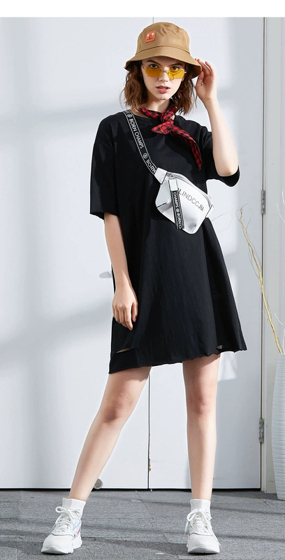 Zhenweisi đầm nữ 2020 mới hè hè nữ phiên bản Hàn Quốc của áo thun dài áo dài váy giản dị - váy đầm