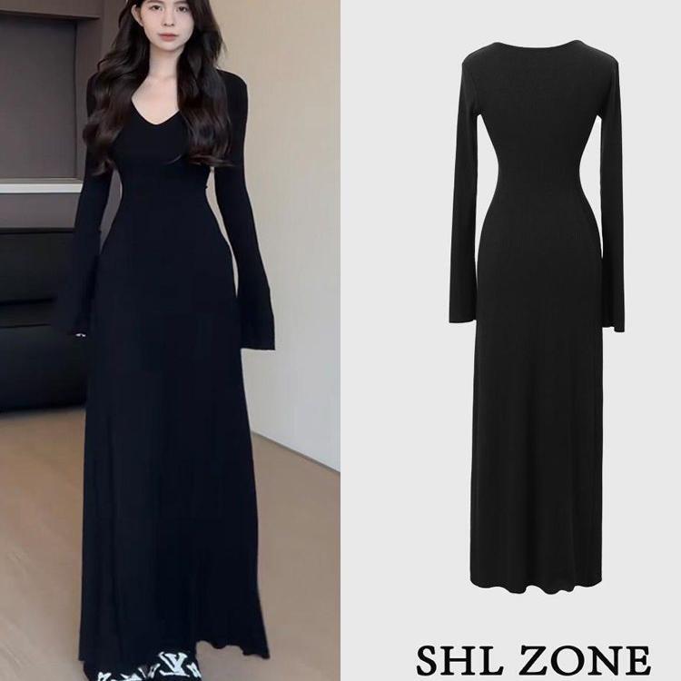 French-Style High-End Long Dress for Women, New Autumn and Winter Fashion, Waist-Cinching, Slim-Fitting, Flattering, Inner Layer, Bodycon Skirt French-Style High-End Long Dress for Women, New Autumn and Winter Fashion, Waist-Cinching, Slim-Fitting, Flattering, Inner Layer, Bodycon Skirt