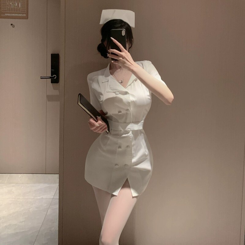 Sexy Halloween Nurse Costume Cosplay Short Professional Uniform Nightclub Performance Outfit Pure Desire Outfit Sexy Halloween Nurse Costume Cosplay Short Professional Uniform Nightclub Performance Outfit Pure Desire Outfit