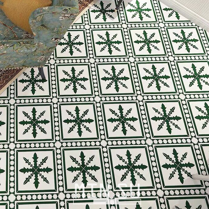 Moroccan green mix and match small tiles 300x300 kitchen balcony bathroom ins homestay Garden Garden restaurant floor tiles