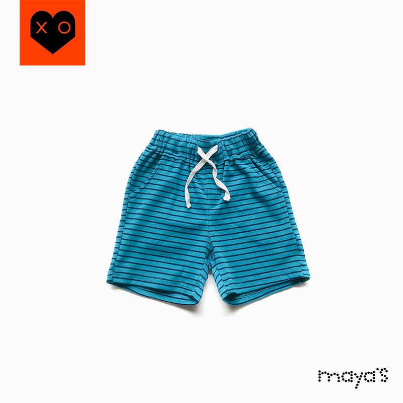 Maya trai Set 2020 Summer New ngắn tay Kem chống nắng Shorts bông Set Ba mảnh SET0007.