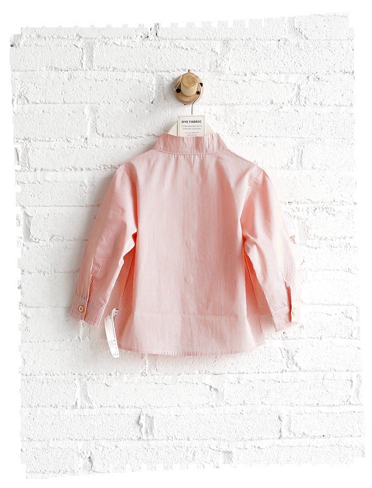 Mayas bé trai áo dài tay cotton bé trung học quý ông phong cách Anh cổ áo cổ áo mùa xuân và mùa thu 81305 thời trang trẻ em