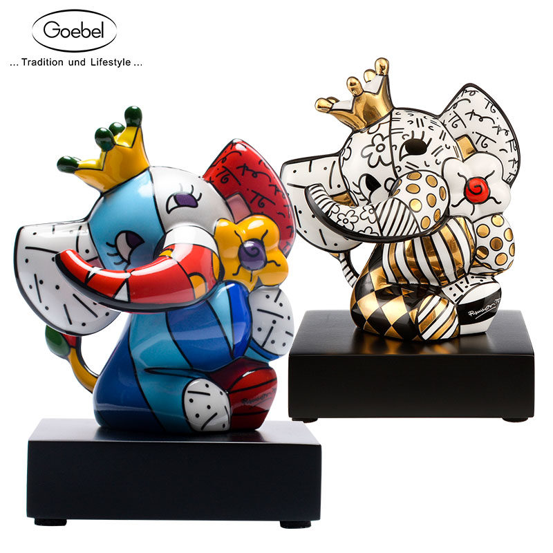 German Goebel imported ceramic elephant living room office desktop decoration tide play men and women birthday gift net red