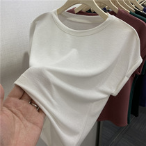 Eurostock pure color 100 hitch a half sleeve T-shirt woman 2022 summer new loose short sleeve net red Compassionate Blouse