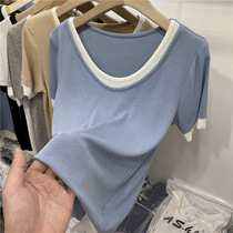 Eurostock dummy two thread short sleeves T-shirt woman 2022 summer fit new design feel elastic and compassionate small blouse blouses