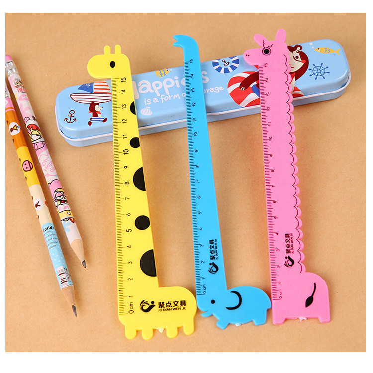 Korea creative stationery giraffe male and female students cartoon ruler cute children ruler prize gift wholesale