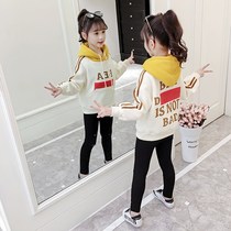 Girls sweatshirt 2022 Spring loaded with new little girl foreign air blouses spring autumn plus suede thickened autumn and winter clothing