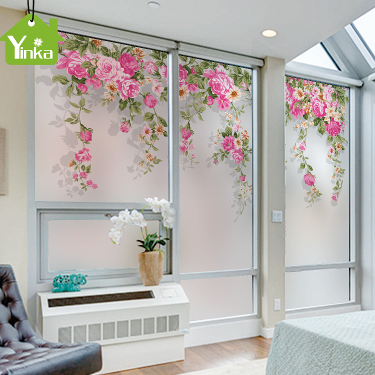 Personality custom impotence non-glue electrostectrelectrulation glass film dressing room window door matte paste paste rose