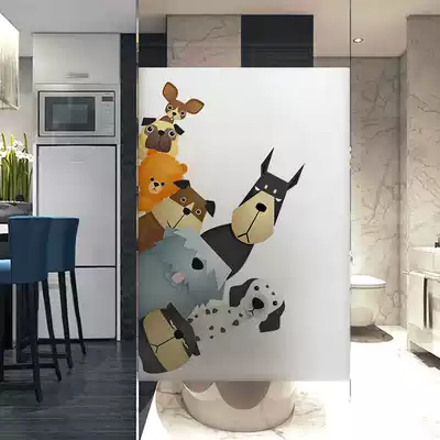 No glue electrostatic window paste glass film frosted shading art bathroom powder room window glass film anti-light