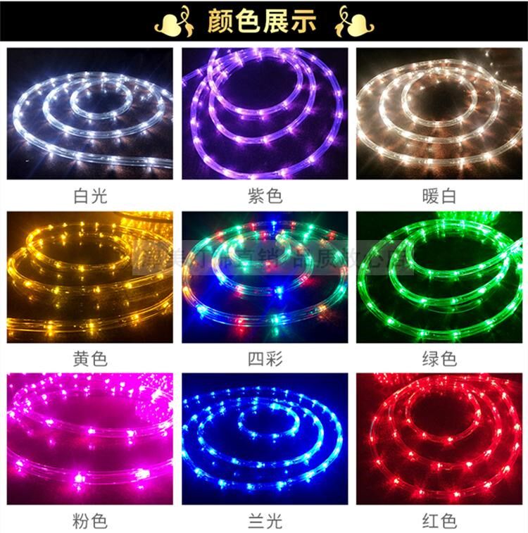 LED light with round rainbow tube 220V outdoor anti-water white light festive styling brightly colored lights