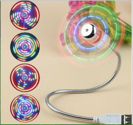 USB Colorful Lighting Fan) USB flash fan) Mini flashy fan) USB ad Gift fan