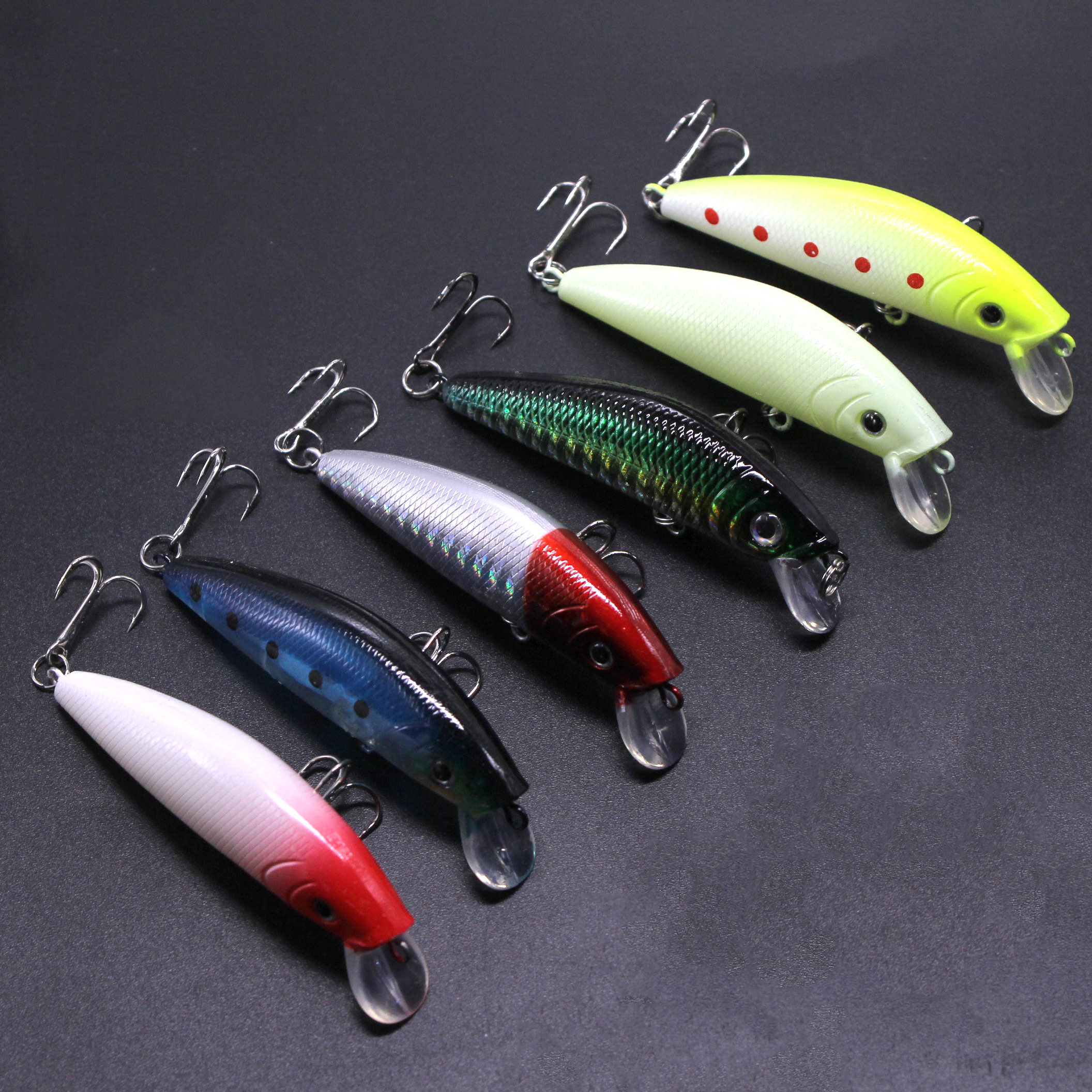 Floating Water Round Head Mino 8g 70mm Hard Bait Fish Bait Three Ben Hook Lujah Bait Luminous Bait Bass Fish Teething Bait