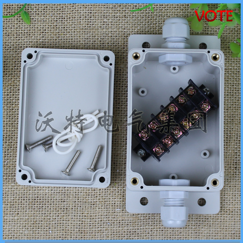 100*68*50 One-In-One-Out Waterproof Junction Box with Terminal Cable Wiring Sealing Box Plastic Rainproof Distribution Box 100*68*50 One-In-One-Out Waterproof Junction Box with Terminal Cable Wiring Sealing Box Plastic Rainproof Distribution Box