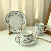 ES) ins style French vintage rose coffee cup saucer afternoon tea tableware latte cup petite Cup