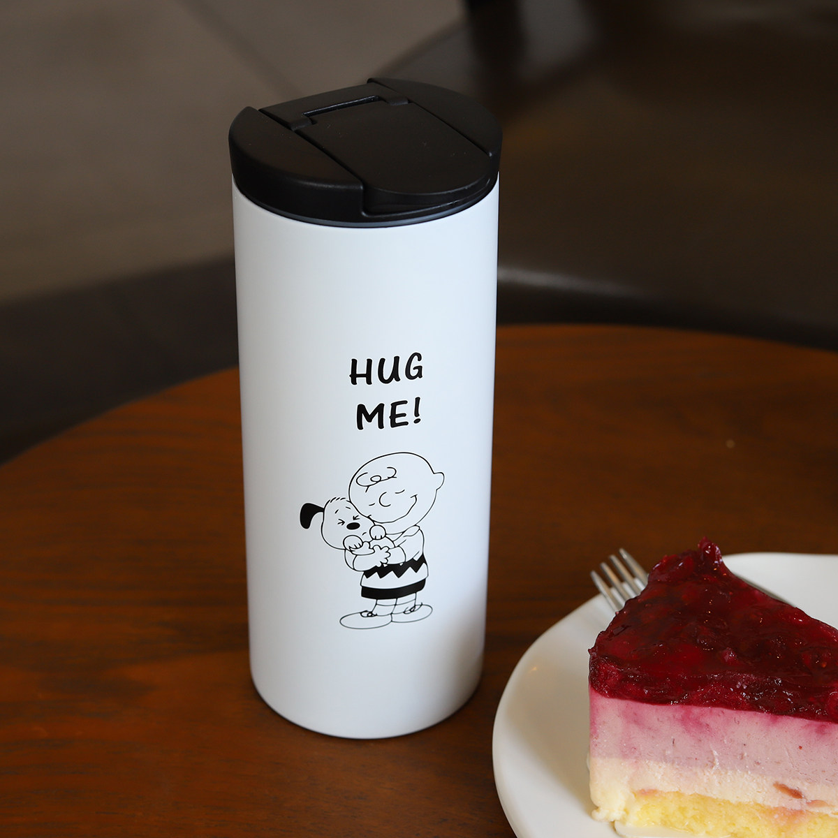 ES) Korean ins simple Charlie Puppy cartoon stainless steel insulation cup student portable lady insulation cup