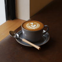 ES) Japanese Matte coffee cup simple solid color ins afternoon tea cup saucer ceramic flower Cup