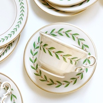 ES) ins same Japanese vintage gilt leaf coffee cup saucer set simple afternoon tea cup saucer Milk Cup