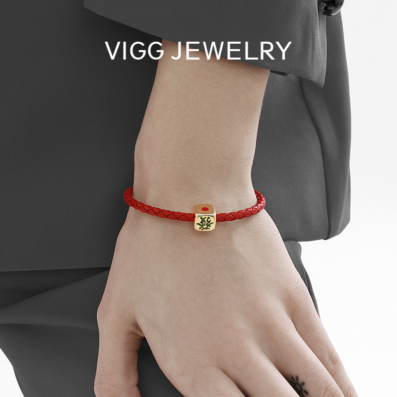 VIGG dice couple's hand claws niche design for men and women a pair of braided red rope bracelets birthday gifts for girlfriend