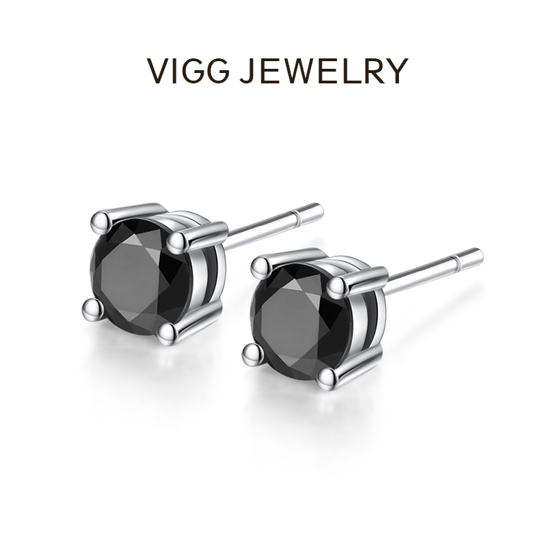 VIGG Black Earshot Woman Pure Silver Superior personality Earrings 2022 New wave minimalist Temperament Small Crowdwear