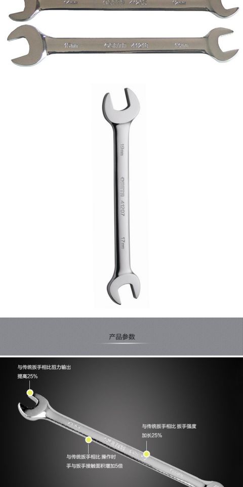Dụng cụ Shida 41205 được đánh bóng hoàn toàn bằng cờ lê mở đôi 41218 41219 41206 41214 41207 - Dụng cụ cầm tay