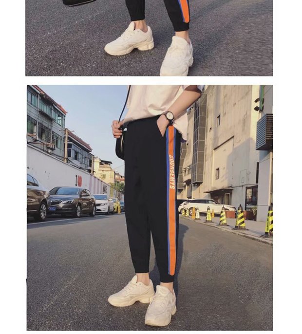 Ins siêu lửa quần lỏng ulzzang overalls quần nam thủy triều bf gió bếppipe quần Harajuku làm việc chín quần quần âu
